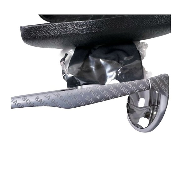 Balenciaga Logo Womens Grey Aluminum Metal Frame UV Sunglasses with Case New - Picture 8 of 15